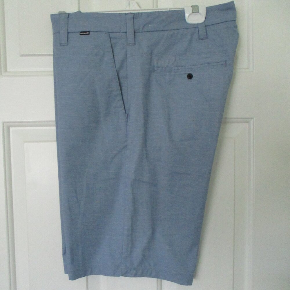 Hurley Mens Flat Front Blue Stretch Cotton Golf Short Pant NWOT - Size 34W*